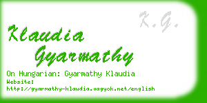 klaudia gyarmathy business card